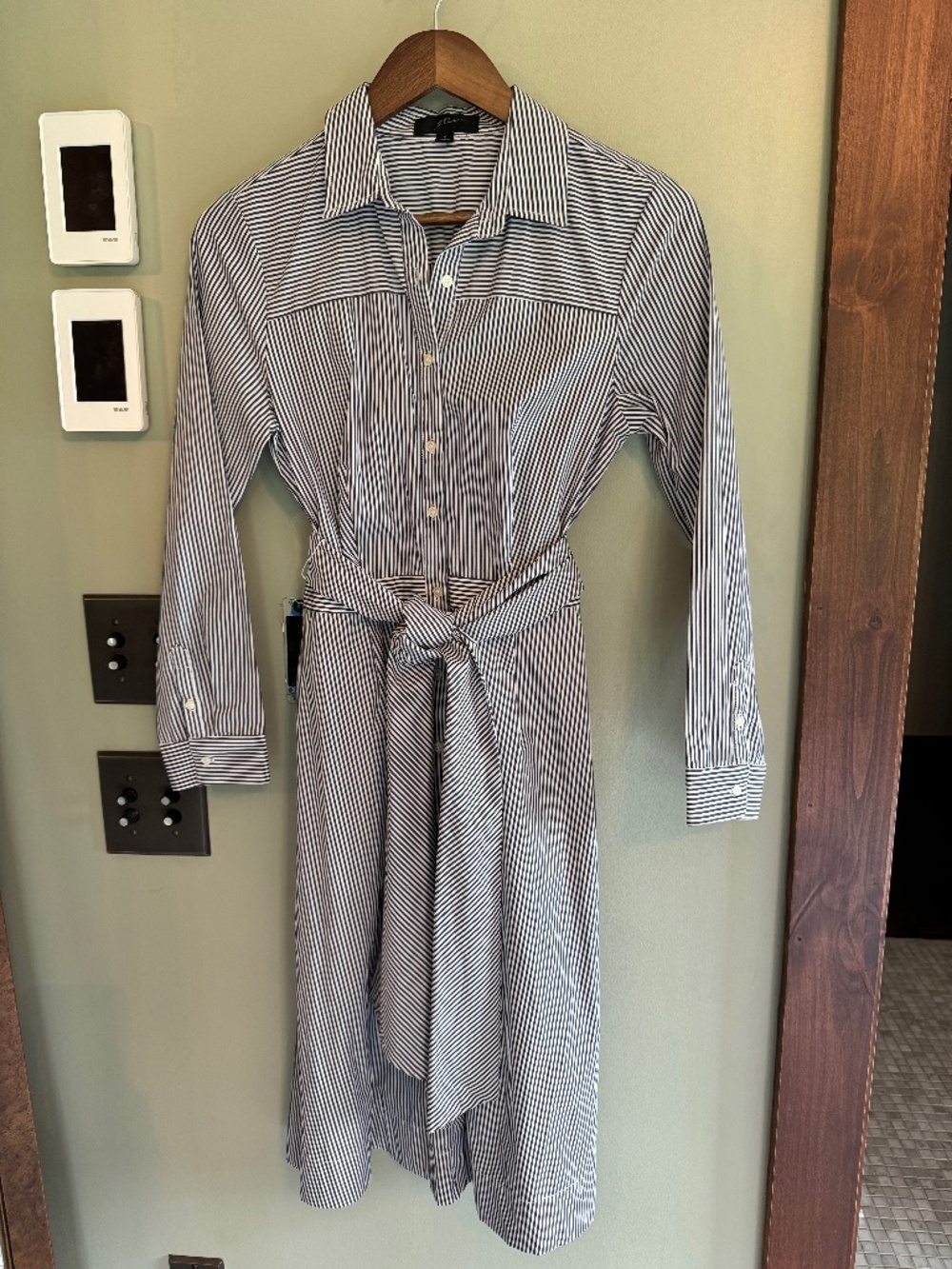 Like New, Excellent Condition - J Crew Navy Striped Shirt Dress - Size 4